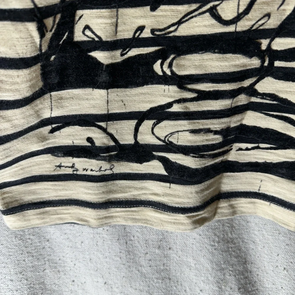 Warhol Factory X Levi’s Premium  Striped Graphic Tee Rare - Picture 4 of 5